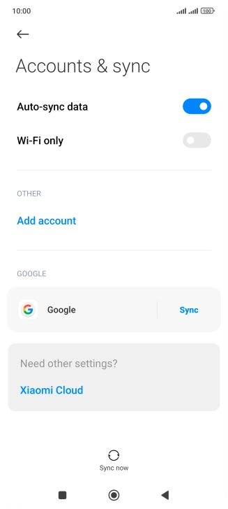 Press the required account.