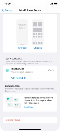Press the required setting below 