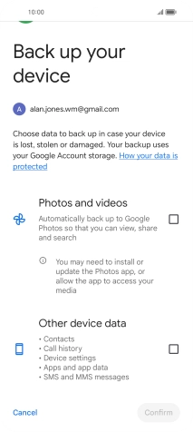 Press the fields next to the required data types to select them.