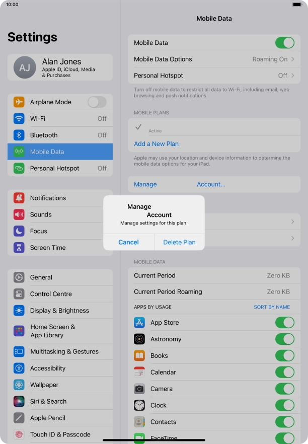 Press Delete Plan. Press Delete Plan.