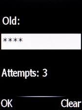 Key in your current PIN and press the Navigation key.