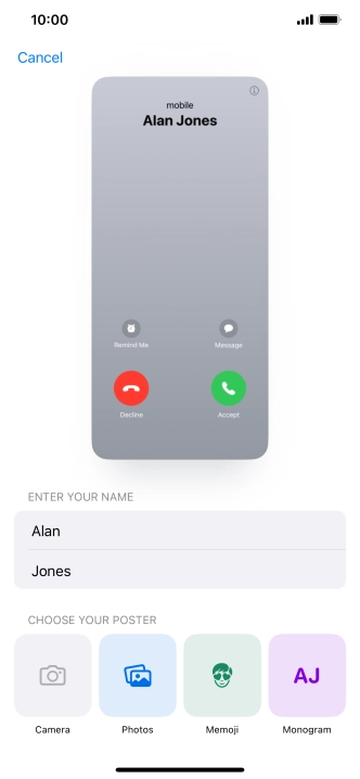 Press the required category and follow the instructions on the screen to select and save the required picture to your Contact Poster. Press the required category and follow the instructions on the screen to select and save the required picture to your Contact Poster.