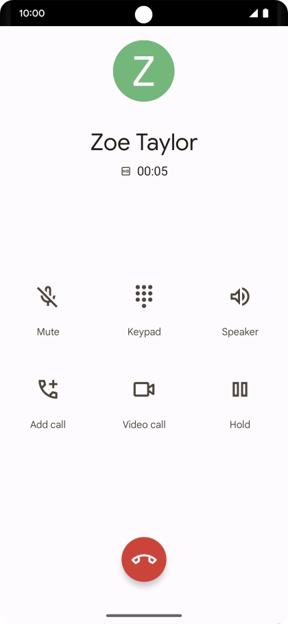 Press the end call icon.