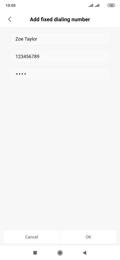 Key in your PIN2 and press OK. The default PIN2 is 1111.