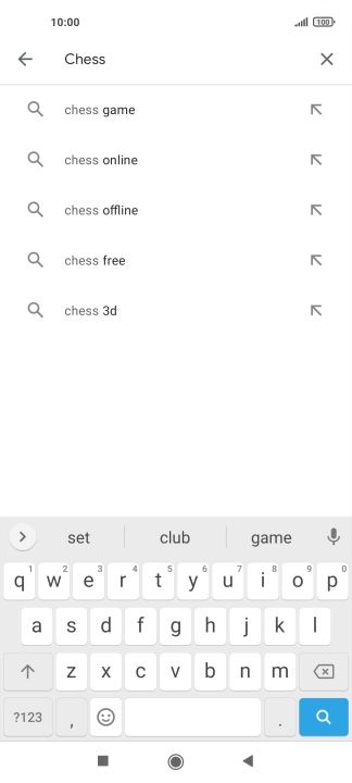 Key in the name or subject of the required app and press the search icon.