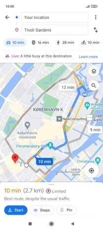 Press the required mode of transportation.