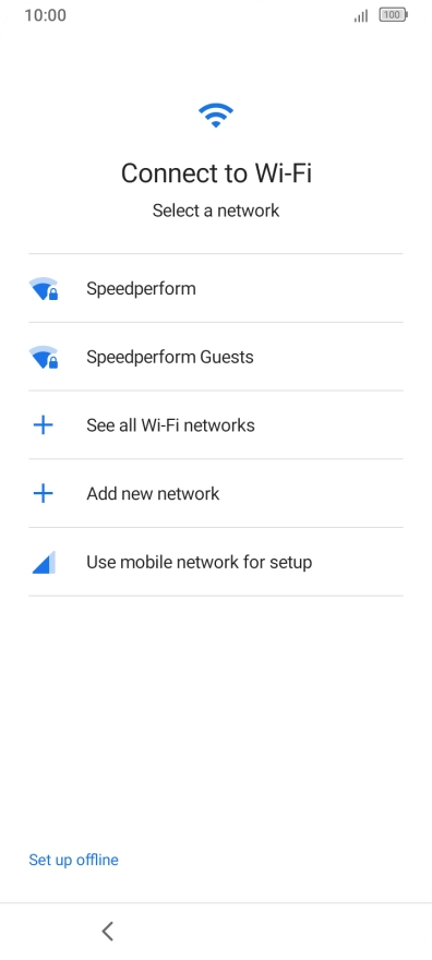 Press the required Wi-Fi network.