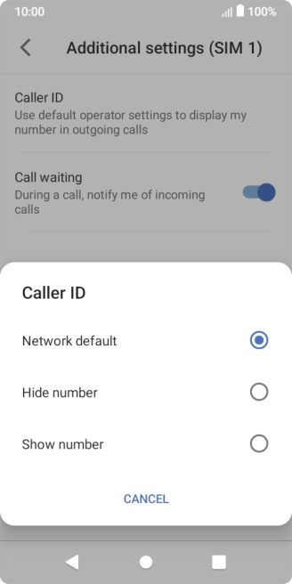 Press Show number to turn on caller identification.