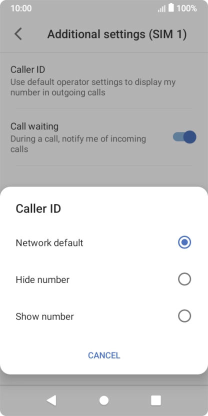 Press Show number to turn on caller identification.