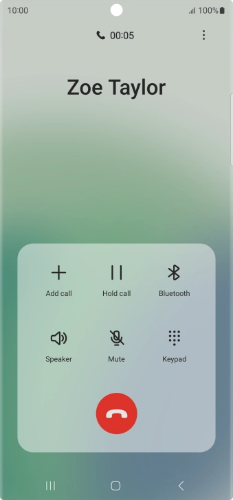 Press the end call icon.