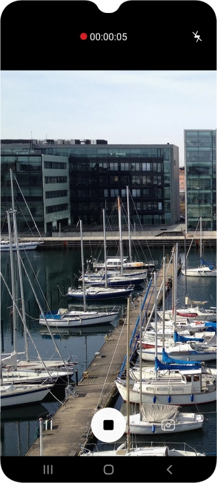 Press the stop icon to stop recording.