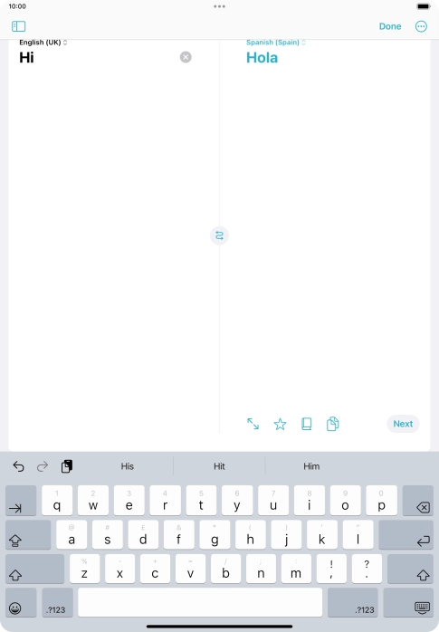 Press the enter icon.