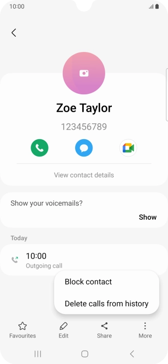 Press Block contact.