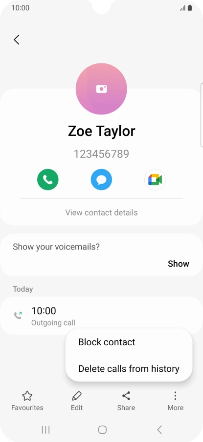 Press Block contact.