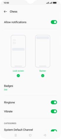 Press the indicator next to 