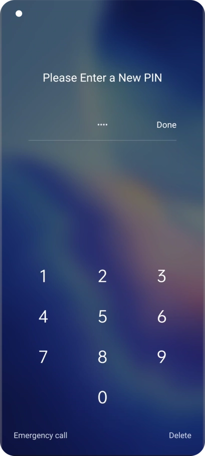 Key in a new four-digit PIN and press Done.