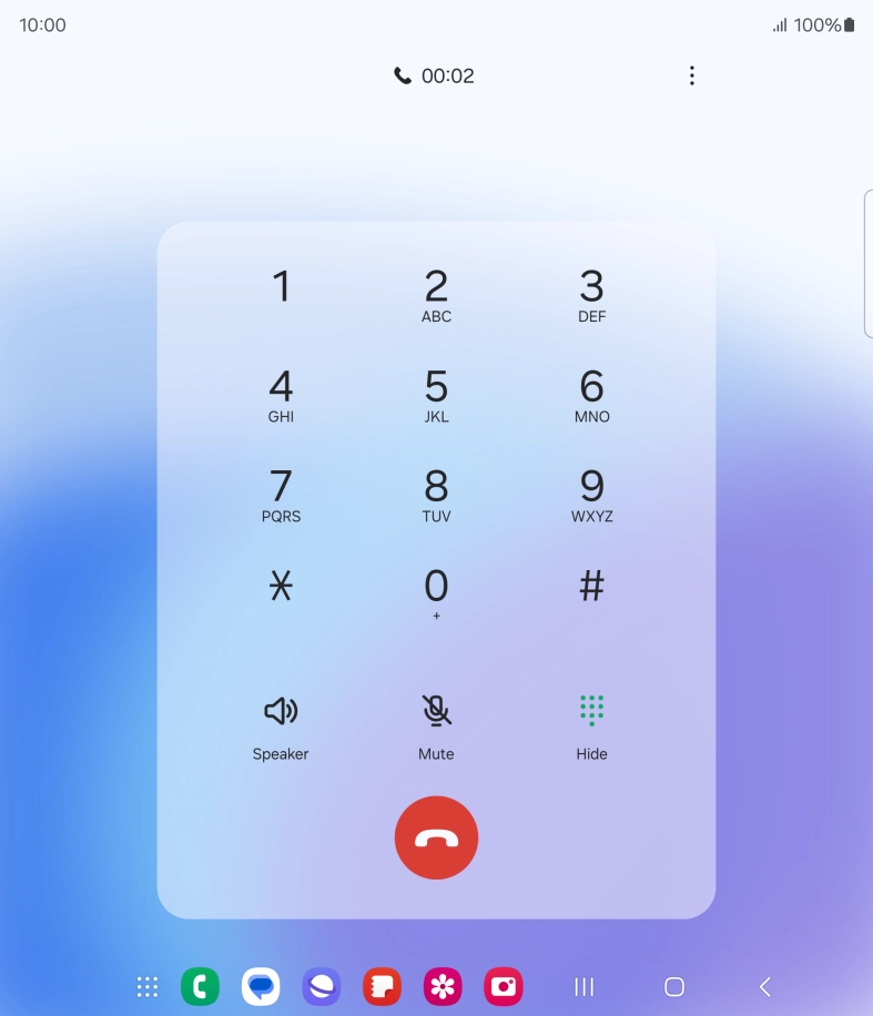 Press the end call icon. Press the end call icon.