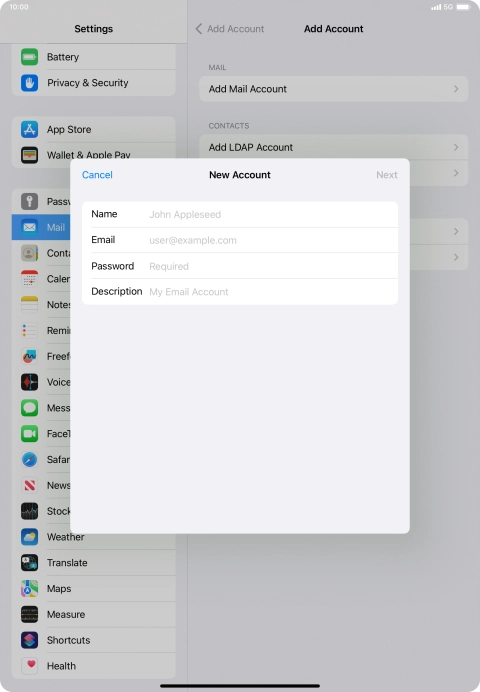 Press Name and key in the required sender name.