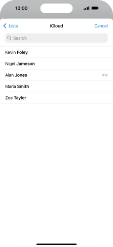 Press the required contact.