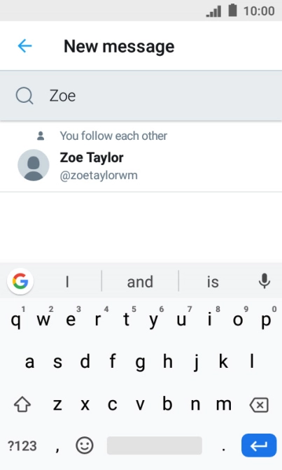 Key in the first letters of the recipient's name and press the required contact.