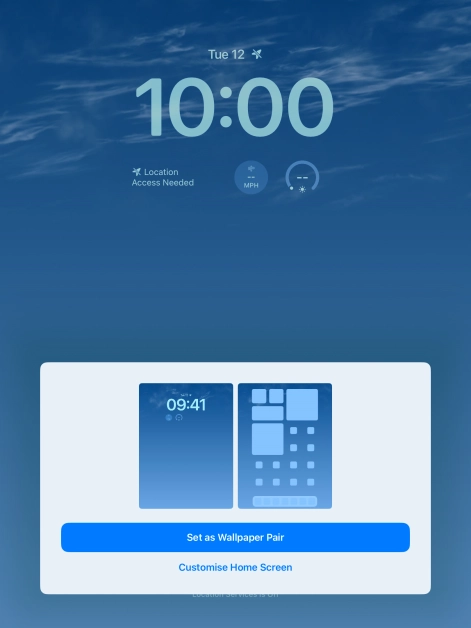 To use the same colour theme on the home screen, press Set as Wallpaper Pair.