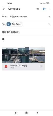 Press the send icon.