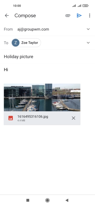 Press the send icon.
