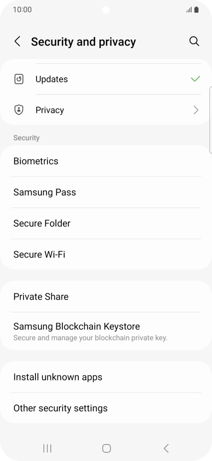 Press Other security settings.