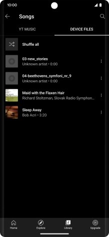 Press the required audio file. Press the required audio file.