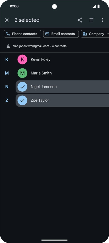 Press the menu icon.