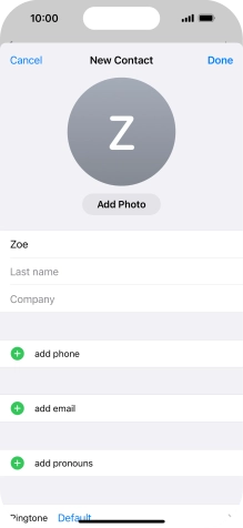 Press Last name and key in the last name.