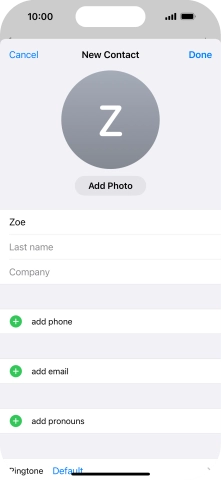Press Last name and key in the last name.