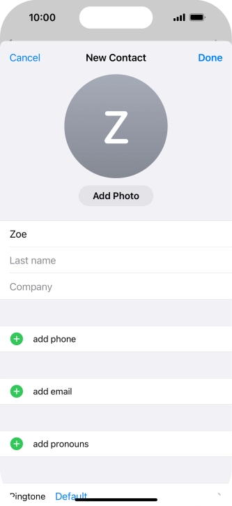 Press Last name and key in the last name.