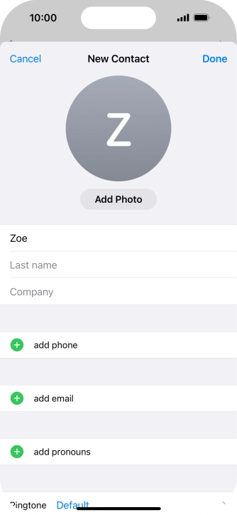 Press Last name and key in the last name.
