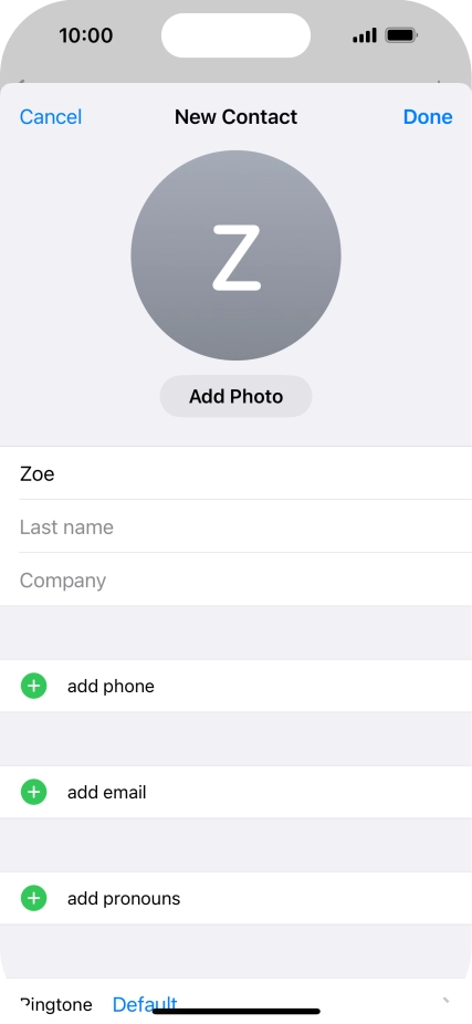 Press Last name and key in the last name.