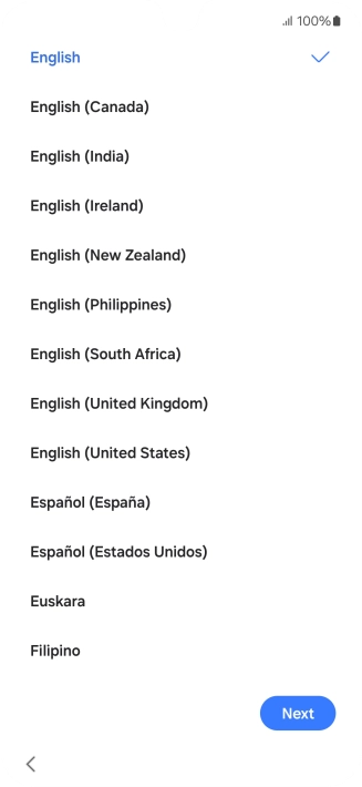 Press the required language.