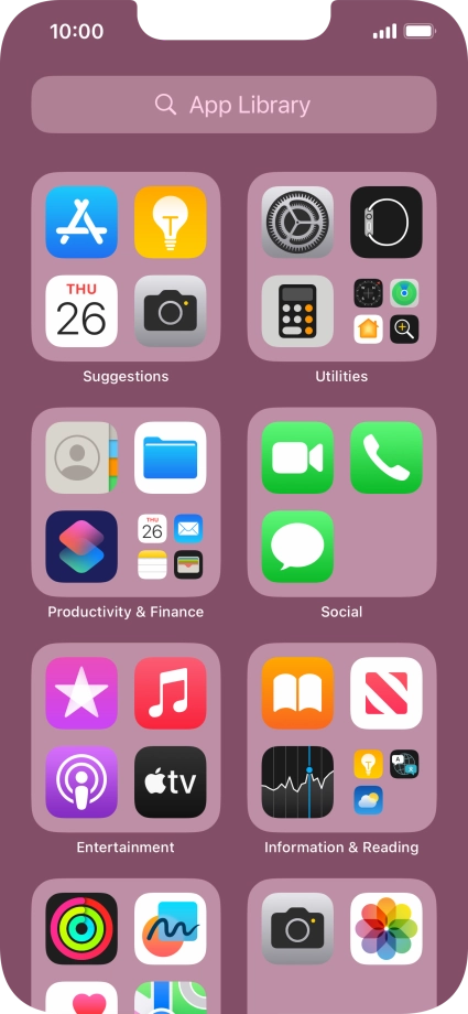 Press the required app. Press the required app.