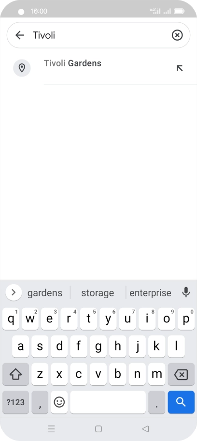 Press the required destination.