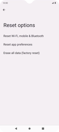 Press Erase all data (factory reset).