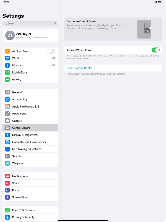 Press the indicator next to 