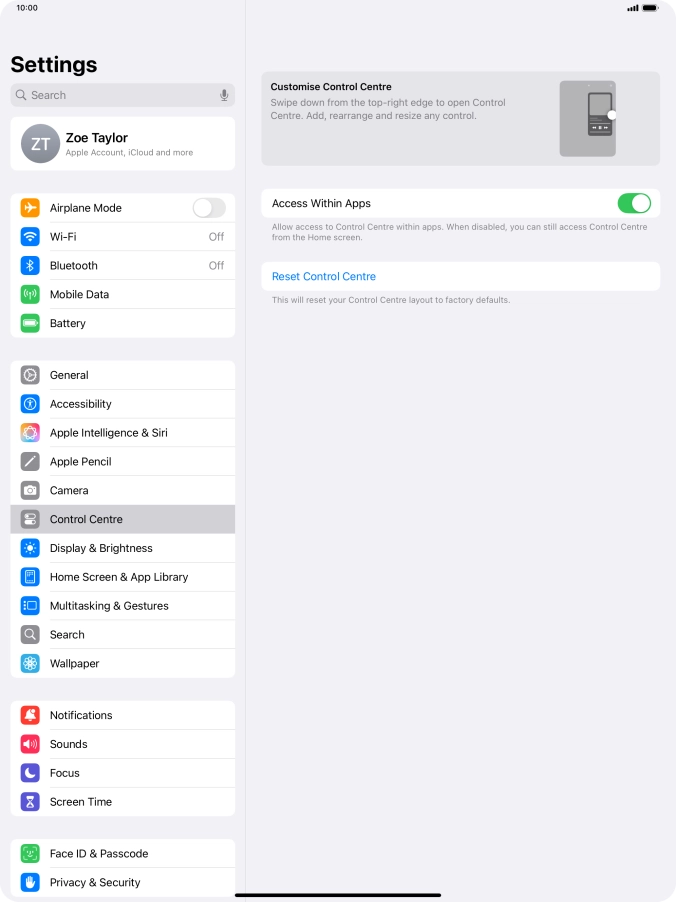 Press the indicator next to 