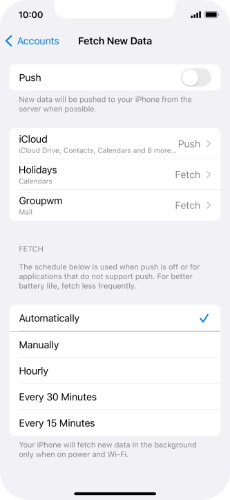 If you turn off the function, press the required setting.