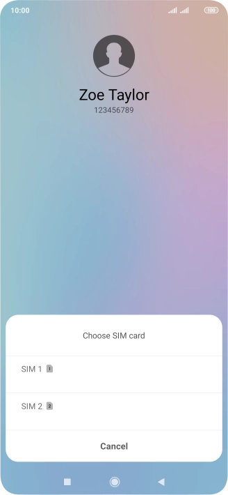 Press the required SIM.