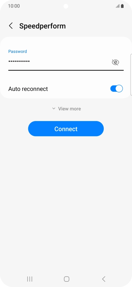 Key in the password for the Wi-Fi network and press Connect.