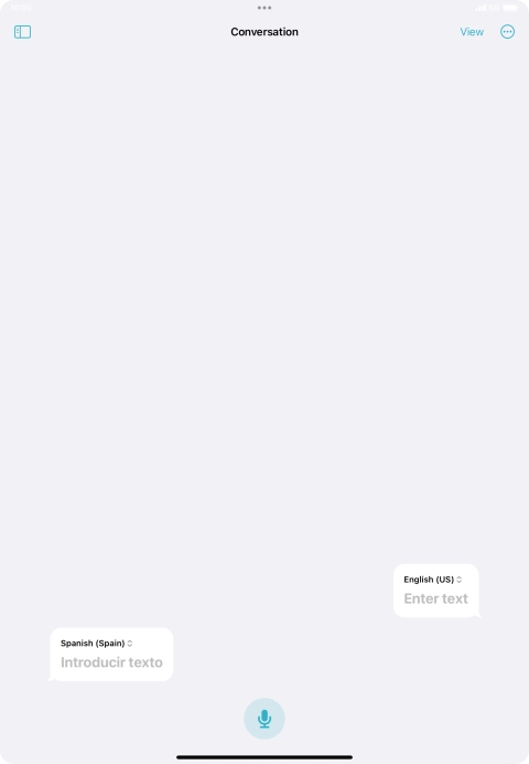 Press the microphone icon and say the required word or sentence.