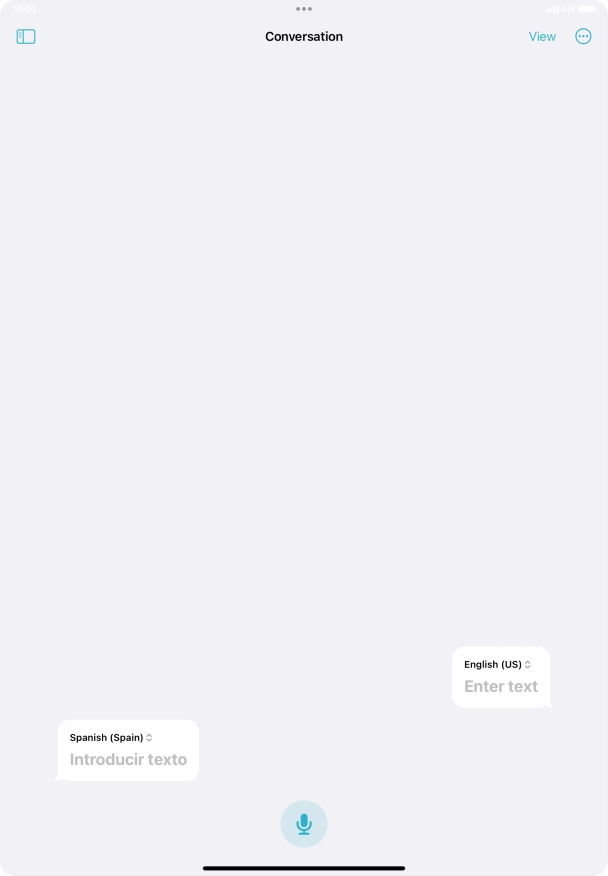 Press the microphone icon and say the required word or sentence.