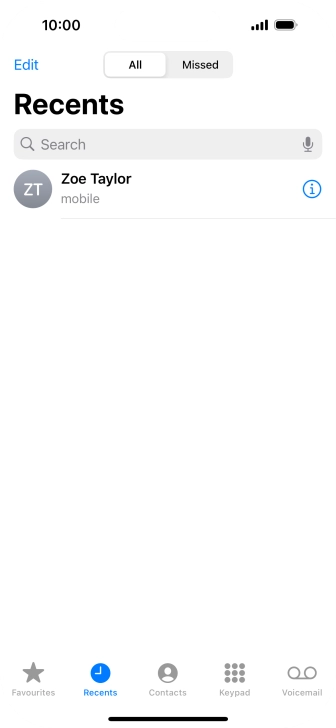 Press the information icon next to the required phone number.