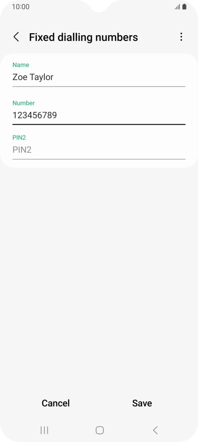 Press PIN2 and key in your PIN2. The default PIN2 is 1111.