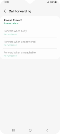 Press the required divert type. Press the required divert type.