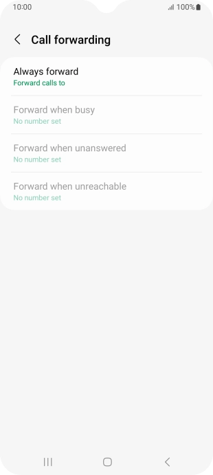 Press the required divert type. Press the required divert type.
